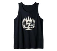 Forest Hunting Design, Deer And Wild Boar In Front Of High Camiseta sin Mangas