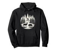 Forest Hunting Design, Deer And Wild Boar In Front Of High Sudadera con Capucha