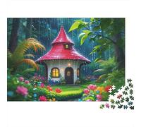 Forest Hut Puzzle de 1000 Piezas Recyclable Fairy Tale House Puzzles for Elderly Family Gaming Time Props Relieve Senile Dementia Great Gift 52x38cm/1000pcs
