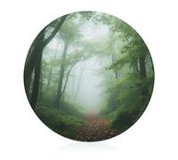 Forest in The Fog - Tabla de cortar resistente a los arañazos, tabla de cortar portátil, tabla de cortar redonda de vidrio para cocina, picnic al aire libre, 7.9 pulgadas