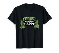 Forest Makes Me Happy Funny Nature Earth Day Gráfico Novedad Camiseta