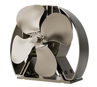 Forest Master Ventilador de estufa Viking Advanced - Potente diseño de 4 cuchillas para una circulación de calor ecológica en estufas y chimeneas de leña (bronce cepillado, aire vikingo)