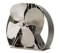 Forest Master Ventilador de estufa Viking Advanced - Potente diseño de 4 cuchillas para una circulación de calor ecológica en estufas y chimeneas de leña (gris acero, aire vikingo)