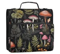 Forest Mushroom2 - Carpeta de archivos con cremallera y anillas en D, organizador expandible con correa para el hombro y asa, carpetas de 3 anillos para cartera y funda