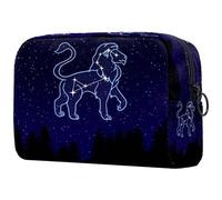 Forest Night Leo Sky - Neceser para mujer, neceser de viaje, bolsa organizadora de maquillaje grande con cremallera, multicolor, 18.5x7.5x13cm/7.3x3x5.1in, Neceser