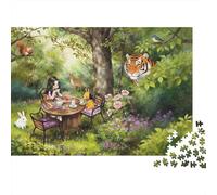 Forest Picnic Adult Jigsaws 1000 Piezas Material Reciclable Fairy Tale Puzzles Accesorios para Tiempo de Juego Familiar Family and Friends Birthdays 52x38cm/1000pcs