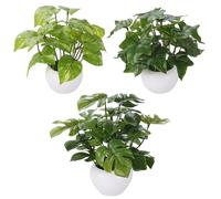 FOREST PRINCE 3 Piezas Plantas Artificiales Pequeñas, Ecologización Artificiales Macetas Plantas Falsas de Plásticos para Sala de Estar Decorativa, Dormitorio, Cocina, Baño, Decoración de Interiores