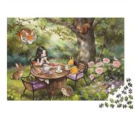 Forest Tea Party 1000 Piezas Puzzles Reciclado Fairy Tale Puzzle para Personas Mayores Puzzle Juego Props para Family and Friends Birthdays Great Gift 70x50cm/1000pcs