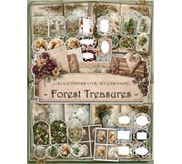 Forest Treasures Ephemera Book: Whimsical Junk Journal Papers, ATC Cards, Tags, Labels & Cut-Out Elements for Scrapbooking, Collage Art and Paper Crafts