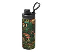 Forest Tree - Botella de agua de acero inoxidable aislada al vacío de 530 ml, termo a prueba de fugas con asa de transporte, taza térmica para deportes, escuela, viajes, gimnasio, viajes