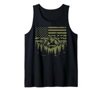 Forest Tree Wildlife Nature Outdoor American USA Flag Camiseta sin Mangas