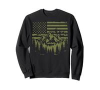 Forest Tree Wildlife Nature Outdoor American USA Flag Sudadera