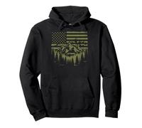 Forest Tree Wildlife Nature Outdoor American USA Flag Sudadera con Capucha