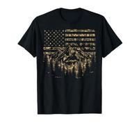 Forest Tree Wildlife Nature Outdoor Camo American USA Flag Camiseta
