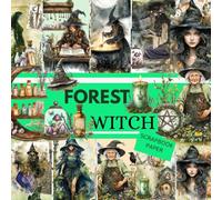 FOREST WITCH SCRAPBOOK PAPER: This is used in DIY JUNK JOURNALS, ORIGAMI