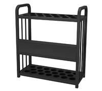 forestalk 9 Slot Pool Cue Rack, Space Saving Billiard Stick Holder para Game Room, Man Cave & Bar, Durable Organizer with Easy Assembly, Black Finish
