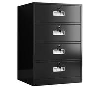 forestalk Archivador de 4 cajones con cerradura, archivador vertical de metal con cerradura para oficina en casa, gabinete de archivo de acero para oficina angosta, debajo del escritorio, para tamaño