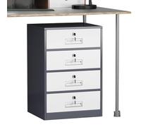 forestalk Archivador de 4 cajones con cerradura, archivador vertical de metal con cerradura para oficina en casa, gabinete de archivo de acero para oficina angosta, debajo del escritorio, para tamaño