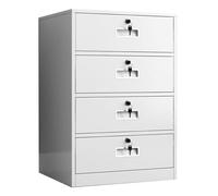 forestalk Archivador de 4 cajones con cerradura, archivador vertical de metal con cerradura para oficina en casa, gabinete de archivo de acero para oficina angosta, debajo del escritorio, para tamaño