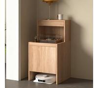 forestalk Armario de almacenamiento al vacío robot con puertas y cajones, organizador que ahorra espacio para sala de estar, mesa auxiliar moderna, ideal para cafetería y uso doméstico