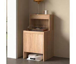 forestalk Armario de almacenamiento al vacío robot con puertas y cajones, organizador que ahorra espacio para sala de estar, mesa auxiliar moderna, ideal para cafetería y uso doméstico