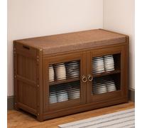 forestalk Banco de jardín para exteriores, resistente a la intemperie, asiento de almacenamiento de metal con cojín para sala de estar, dormitorio, vestíbulo, perfecto para apartamentos y balcones