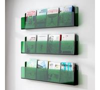 forestalk Clear Acrylic Wall Mounted Floating Shelves, Invisible Book Display Stand for Living Room Office, Space Saving Magazine Rack with Heavy Duty Support, Modern Minimalist Design