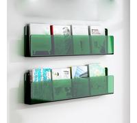 forestalk Clear Acrylic Wall Mounted Floating Shelves, Invisible Book Display Stand for Living Room Office, Space Saving Magazine Rack with Heavy Duty Support, Modern Minimalist Design