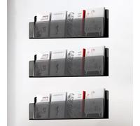 forestalk Clear Acrylic Wall Mounted Floating Shelves, Invisible Book Display Stand for Living Room Office, Space Saving Magazine Rack with Heavy Duty Support, Modern Minimalist Design
