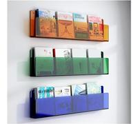 forestalk Clear Acrylic Wall Mounted Floating Shelves, Invisible Book Display Stand for Living Room Office, Space Saving Magazine Rack with Heavy Duty Support, Modern Minimalist Design