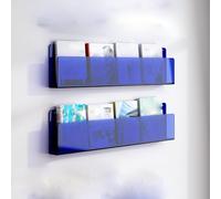 forestalk Clear Acrylic Wall Mounted Floating Shelves, Invisible Book Display Stand for Living Room Office, Space Saving Magazine Rack with Heavy Duty Support, Modern Minimalist Design