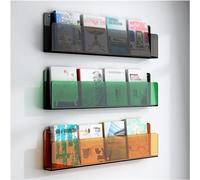 forestalk Clear Acrylic Wall Mounted Floating Shelves, Invisible Book Display Stand for Living Room Office, Space Saving Magazine Rack with Heavy Duty Support, Modern Minimalist Design