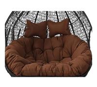 Cojín De Huevo Columpio Colgante Doble para Sillón, Cojín Suave Y Profundo, Cojín para Silla Columpio De 2 Plazas para Exteriores con Corbatas, Relleno Completo, Sin Colapso(Color:Café)