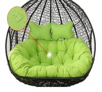 forestalk Cojín De Huevo Columpio Colgante Doble para Sillón, Cojín Suave Y Profundo, Cojín para Silla Columpio De 2 Plazas para Exteriores con Corbatas, Relleno Completo, Sin Colapso(Color:Green)