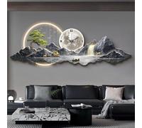 forestalk Decoración de pared artística 3D, escultura tradicional china de pino Feng Shui para colgar en la pared para decoración moderna de sala de estar