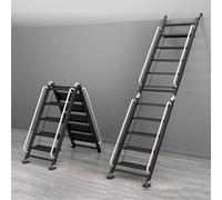 forestalk Duo Pesado Folding Aluminio Escalera 11 Pasos, Espacio Saving Loft Escaleras de Loft con Treads Antilip y Garros Seguros, Bunk Bed Acceso portátil para RV, Sótano y Uso del ático