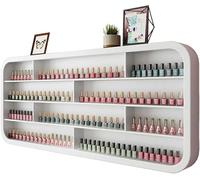forestalk Estante de almacenamiento de esmalte de uñas montado en la pared, gabinete rectangular de madera blanca y en forma de casa, estante de pared para perfumes, organizadores de aceites