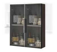 forestalk Gabinete de baño montado en la pared, gabinete de madera para medicina, gabinete de ducha de metal sobre el inodoro con puertas de cristal para cuarto de lavado y sala de estar (tamaño: 50 x