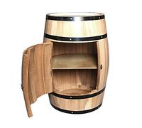 forestalk Gabinete de vino de madera maciza con puerta de bloqueo, almacenamiento decorativo de barril de cerveza, exhibición de madera natural para bodega de vino