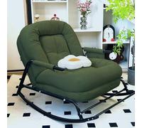 forestalk Mecedora mecedora, silla de lectura para guardería y interior, respaldo ajustable de 3 vías, deslizador moderno con cojín acolchado (color: verde)