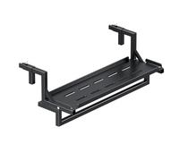 forestalk Mesa de balcón colgante, mesa de barandilla ajustable de acero al carbono para uso en jardín y patio, diseño que ahorra espacio, múltiples niveles de ajuste
