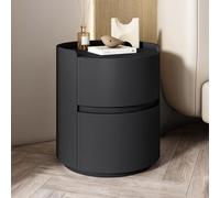 forestalk Mesa de Noche Redonda Moderna con los cajones, Mesa de Noche de Madera Maciza, gabinete de Almacenamiento del Espacio pequeño, Muebles Elegantes del Dormitorio, no se Requiere Montaje