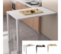 forestalk Mesa de pared plegable, mesa de comedor que ahorra espacio, escritorio de hojas caídas y escritorio con patas de apoyo para un almacenamiento eficiente y soluciones de banco de trabajo