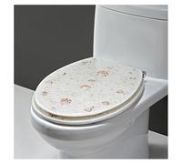 forestalk Ocean Series Art - Asiento de inodoro de resina de cierre lento con tapa, efectos 3D, tapa de inodoro resistente con delfín, estrella de mar, conchas marinas reales y arena para inodoro tipo