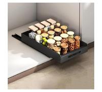 forestalk Organizador de cajones extraíble para armarios de cocina, estantes de almacenamiento deslizantes, diseño sin taladro, organizador de despensa y baño de acero al carbono