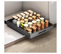 forestalk Organizador de cajones extraíble para armarios de cocina, estantes de almacenamiento deslizantes, diseño sin taladro, organizador de despensa y baño de acero al carbono