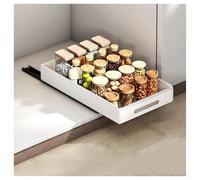 forestalk Organizador de cajones extraíble para armarios de cocina, estantes de almacenamiento deslizantes, diseño sin taladro, organizador de despensa y baño de acero al carbono