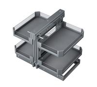 forestalk Organizador de gabinete de esquina, diseño extraíble de 2 niveles para cocina, apertura de 16.1 pulgadas, se adapta a armarios diestros o zurdos, solución duradera y que ahorra espacio