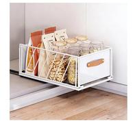 forestalk Organizador de gabinete de malla deslizante de alta resistencia, cesta extraíble sin taladrar con fijación nano adhesiva para almacenamiento de especias, sartenes y comestibles en la cocina