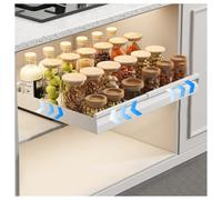 forestalk Organizador de gabinete extraíble, estante de cocina deslizante con sistema de 3 rieles, cajón de almacenamiento expandible resistente para cocina y baño